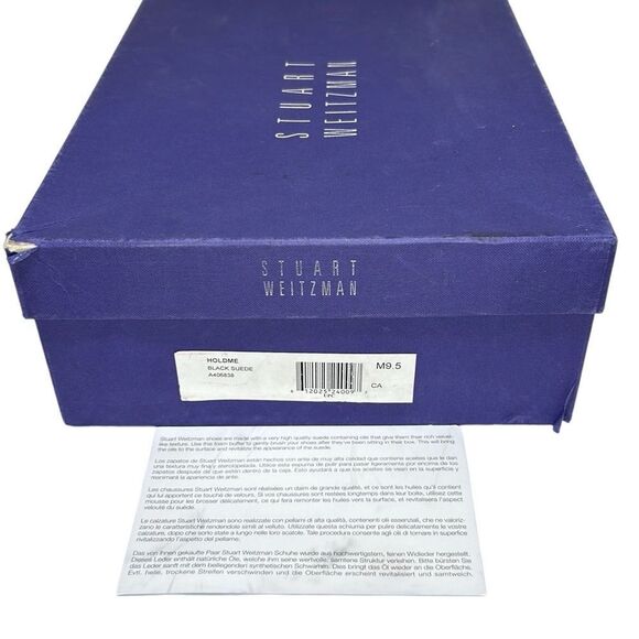 Stuart Weitzman - “Hold Me” Platform Heel Ankle Booties, Suede - Size 9.5 Black - Picture 12 of 13